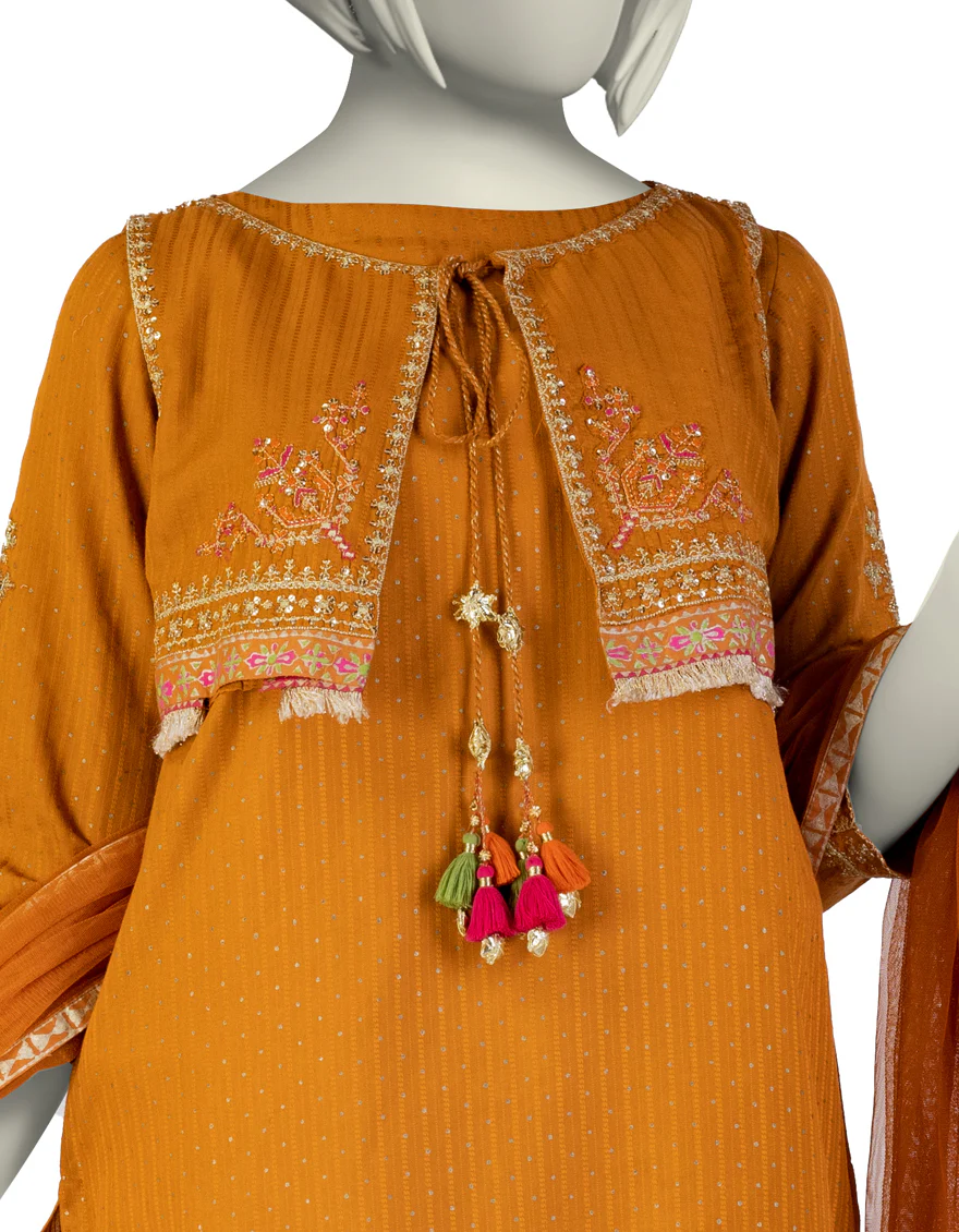 MUSTARD DOBBY 3PC STITCHED | JGK-S-JTF-25-755 FB/ - Image 3