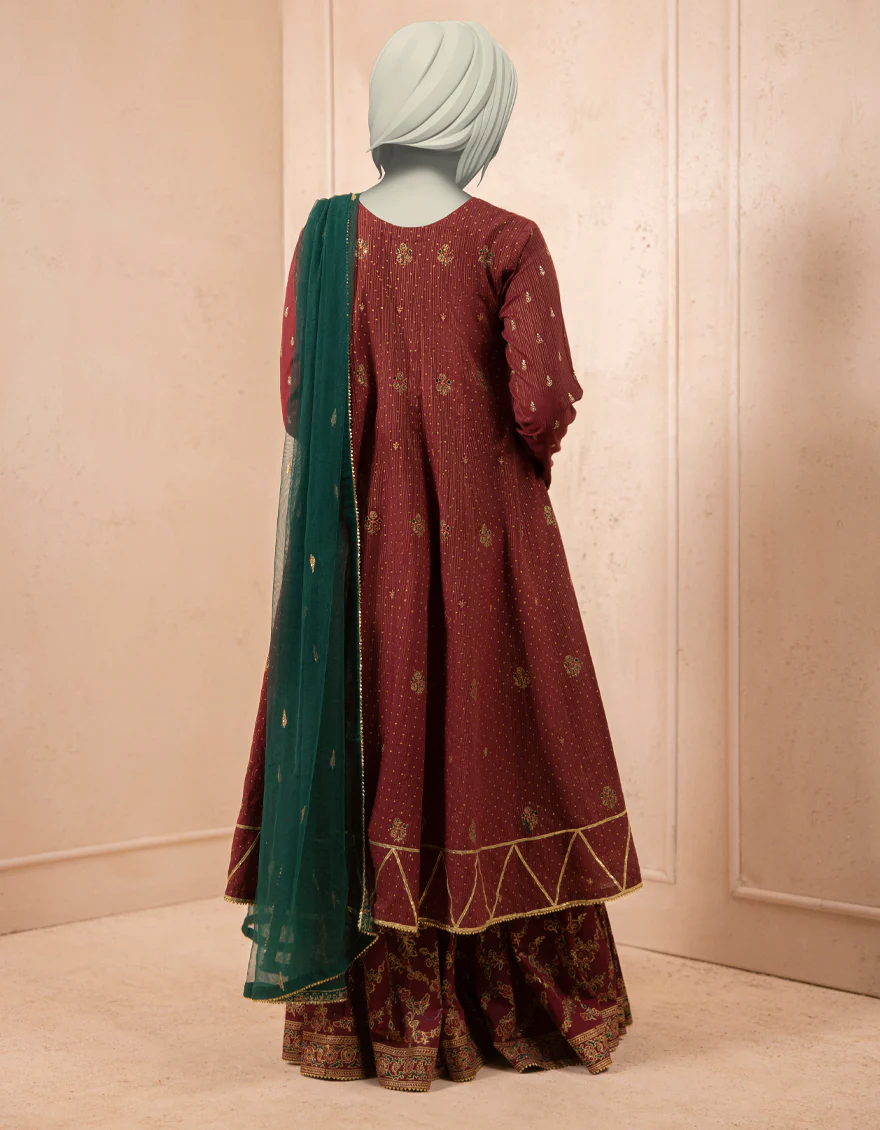 MAROON TEXTURED 3PC STITCHED | JGK-S-JTF-25-757 FB/ - Image 2