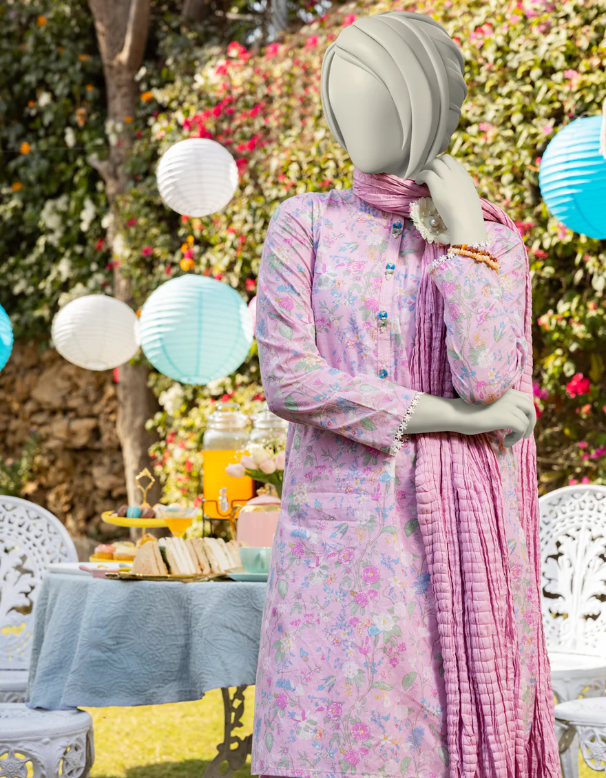 PINK LAWN 3PC STITCHED | JGK-S-JTP-25-601 FB/BASICS-01 - Image 2