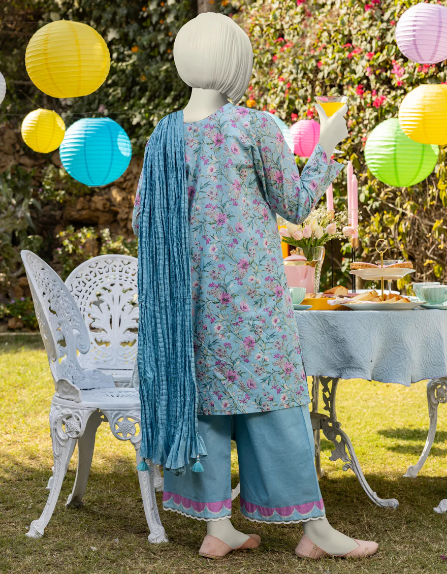 BLUE LAWN 3PC STITCHED | JGK-S-JTP-25-602 FB/BASICS-02 - Image 2