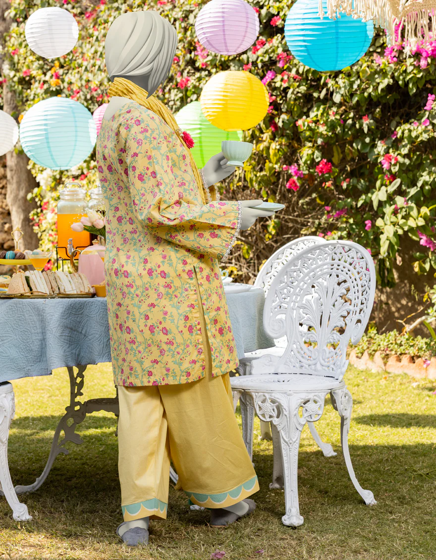 YELLOW LAWN 3PC STITCHED | JGK-S-JTP-25-604 FB/BASICS-04 - Image 2