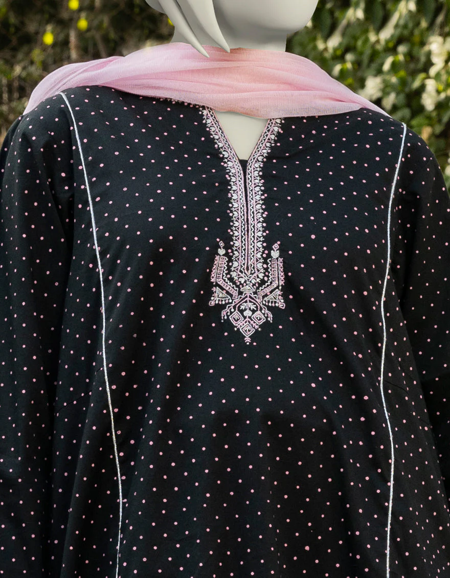 BLACK LAWN 3PC STITCHED | JGK-S-JTP-25-605 FB/DHANAK-01 - Image 2