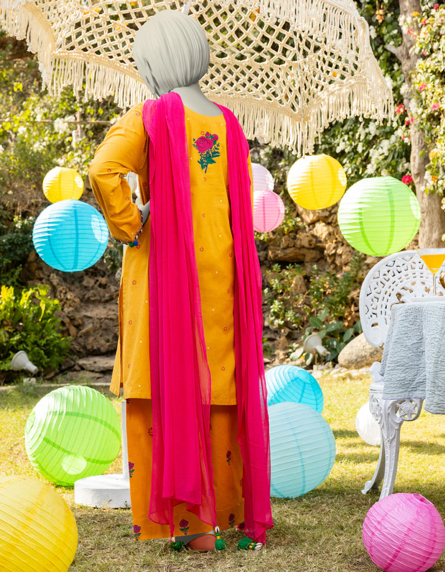 MUSTARD LAWN 3PC STITCHED | JGK-S-JTP-25-606 FB/DHANAK-02 - Image 2
