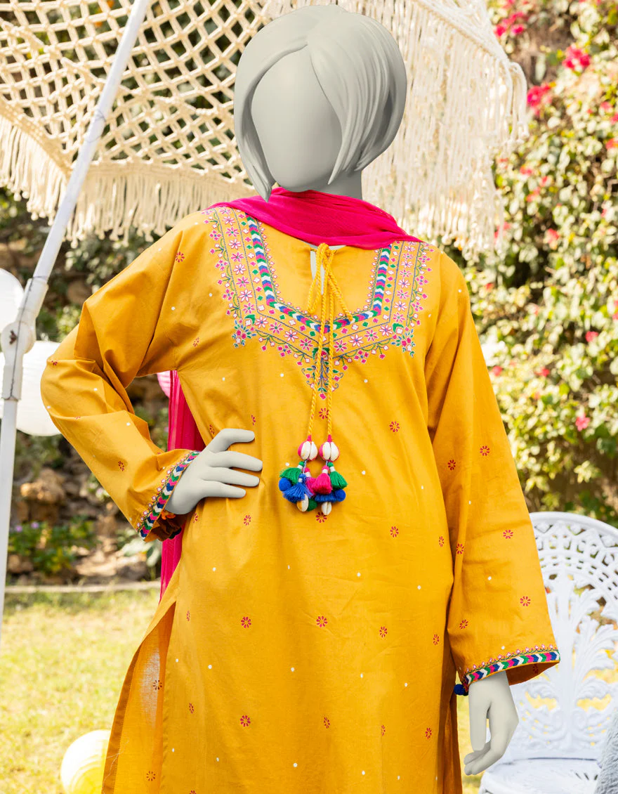 MUSTARD LAWN 3PC STITCHED | JGK-S-JTP-25-606 FB/DHANAK-02 - Image 3