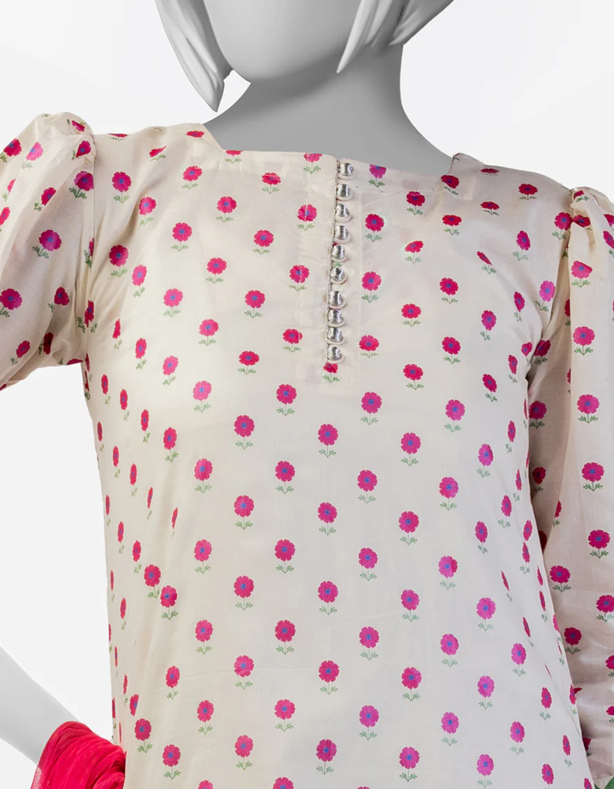 OFF WHITE LAWN 3PC STITCHED | JGK-S-JTP-25-609 FB/CHAMAK-01 - Image 2