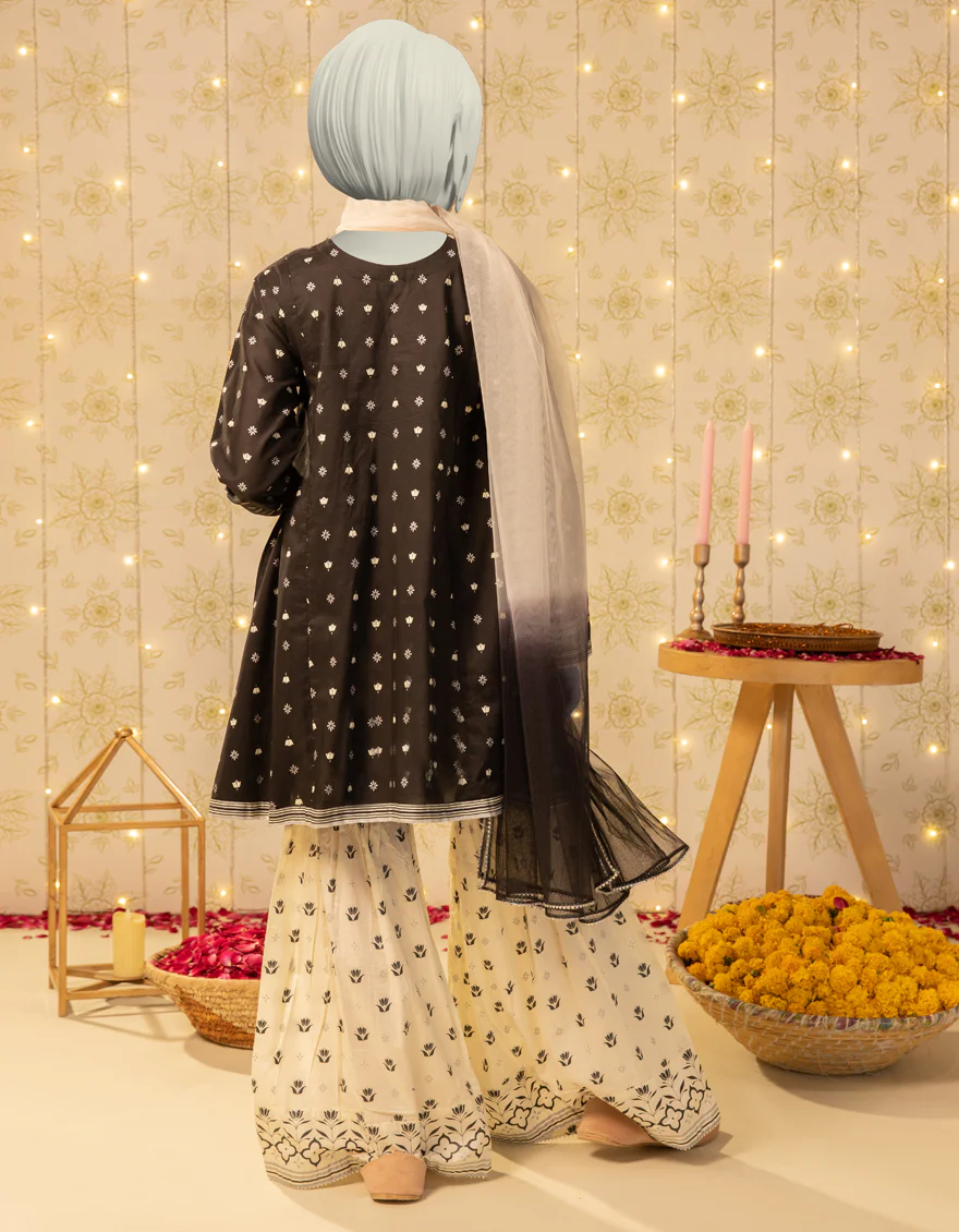 BLACK LAWN 3PC STITCHED | JGK-S-JTP-25-611 FB/CHAMAK-03 - Image 2