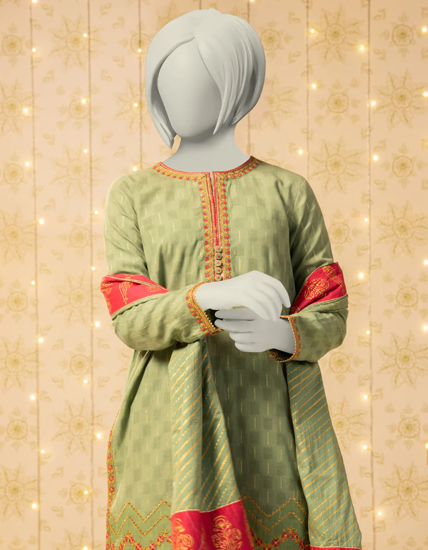 GREEN DOBBY 3PC STITCHED | JGK-S-JTP-25-615 FB/DHANAK-05 - Image 3