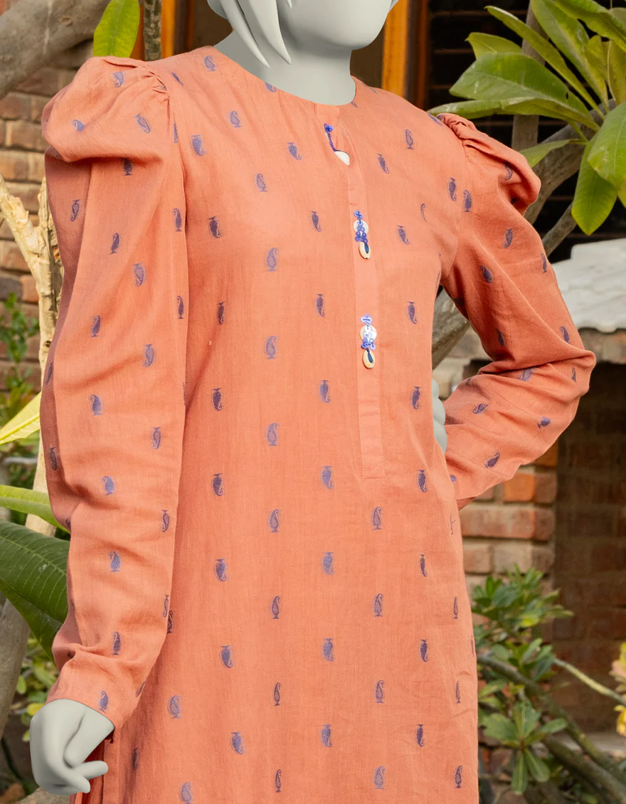 RUST JACQUARD 2PC STITCHED | JGK-S-JTST-25-421 FB/ZARDOZI-03 - Image 3