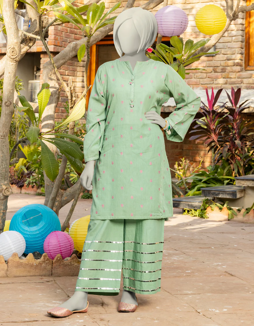 GREEN JACQUARD 2PC STITCHED | JGK-S-JTST-25-422 FB/ZARDOZI-04 - Image 2