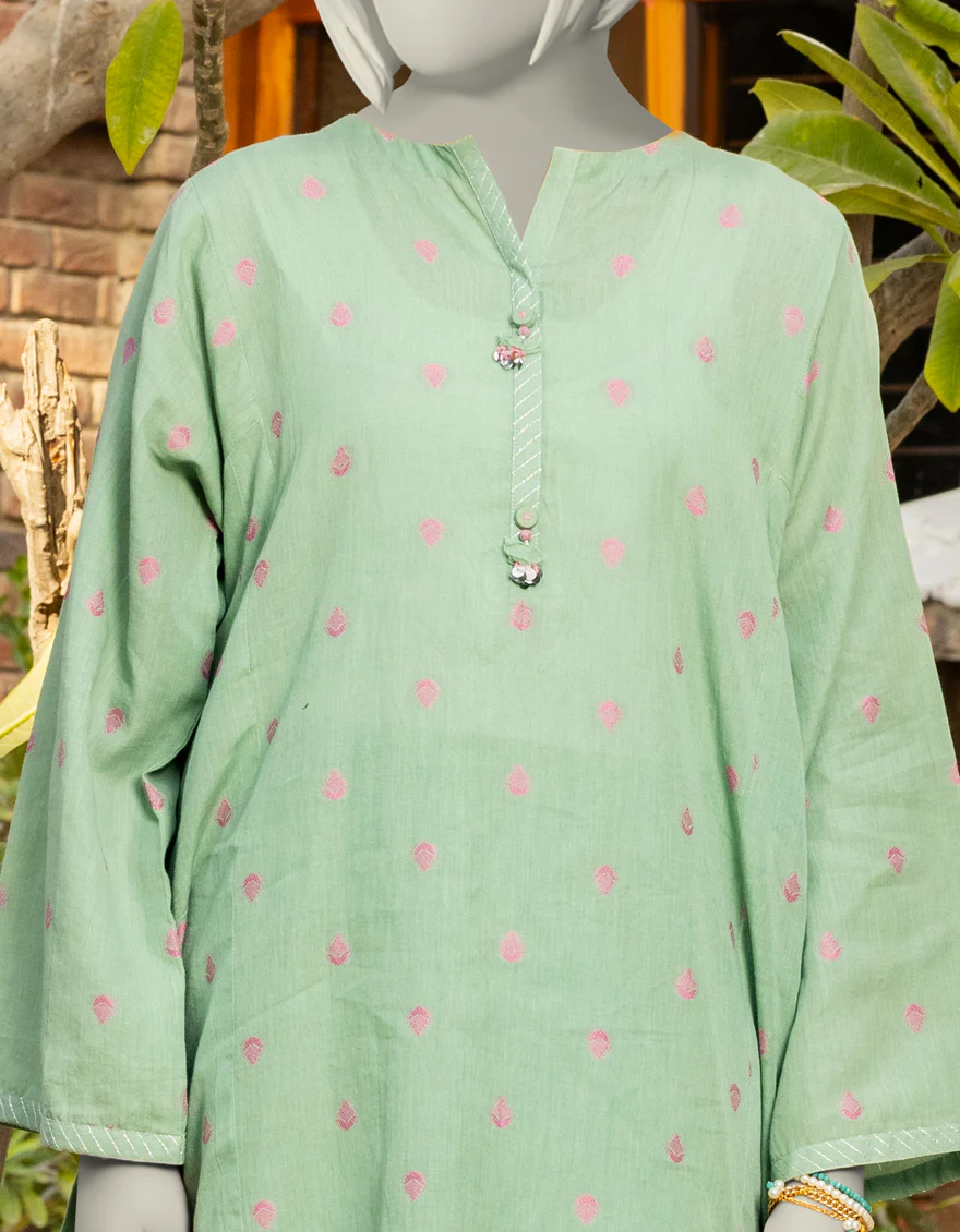 GREEN JACQUARD 2PC STITCHED | JGK-S-JTST-25-422 FB/ZARDOZI-04 - Image 3