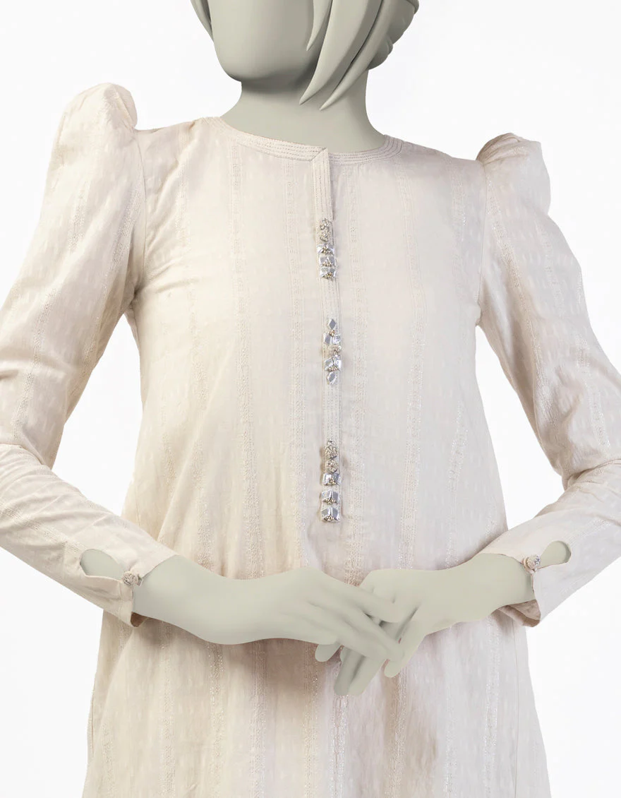 WHITE DOBBY 2PC STITCHED | JGK-S-JTST-25-429 FB/DELARA-1 - Image 2
