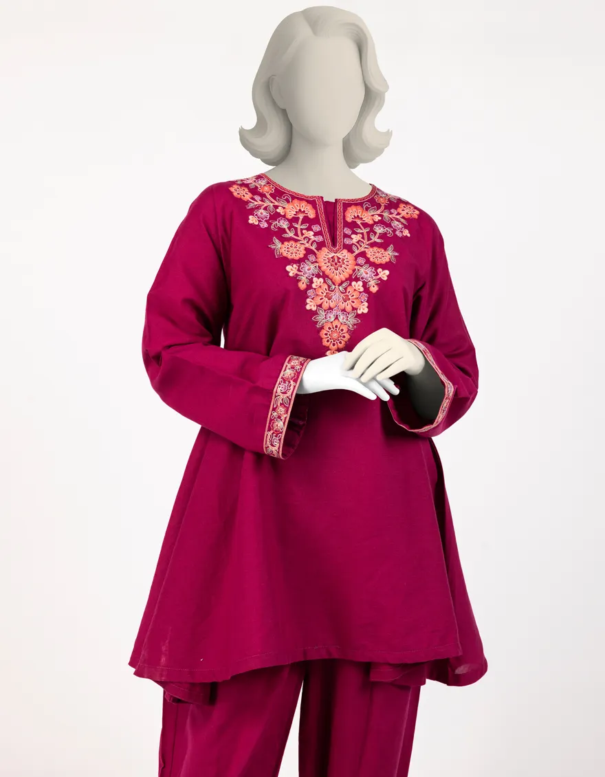 PINK CAMBRIC 2PC STITCHED | JGK-S-JTST-25-510 FB/KASHMERE-4 - Image 3
