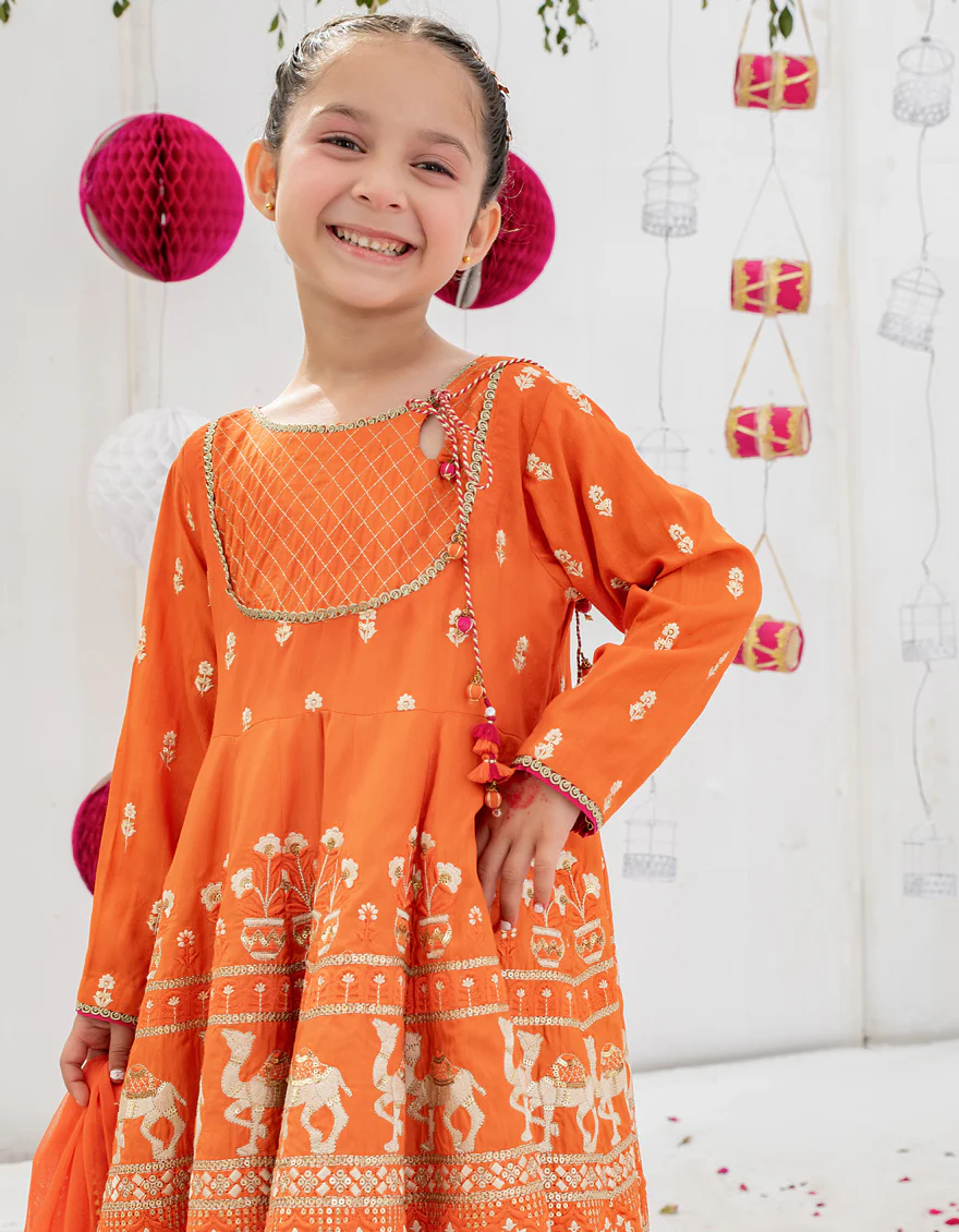 ORANGE SILK 3PC STITCHED | JGK-S-US-22-1908 FB/MF-809 ORANGE - Image 4