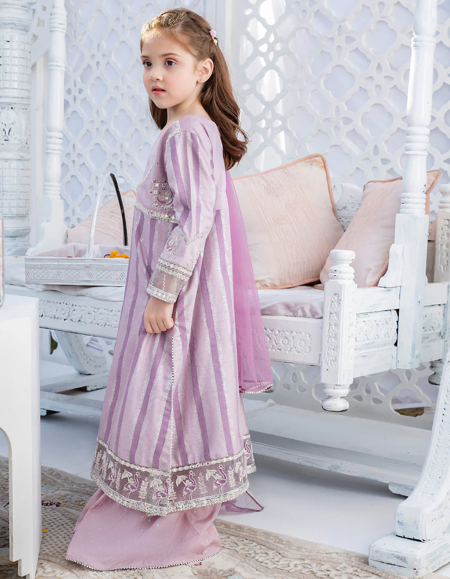 LILAC RAW SILK 3PC STITCHED | JGK-S-US-22-1909 FB/HF-130 - Image 2