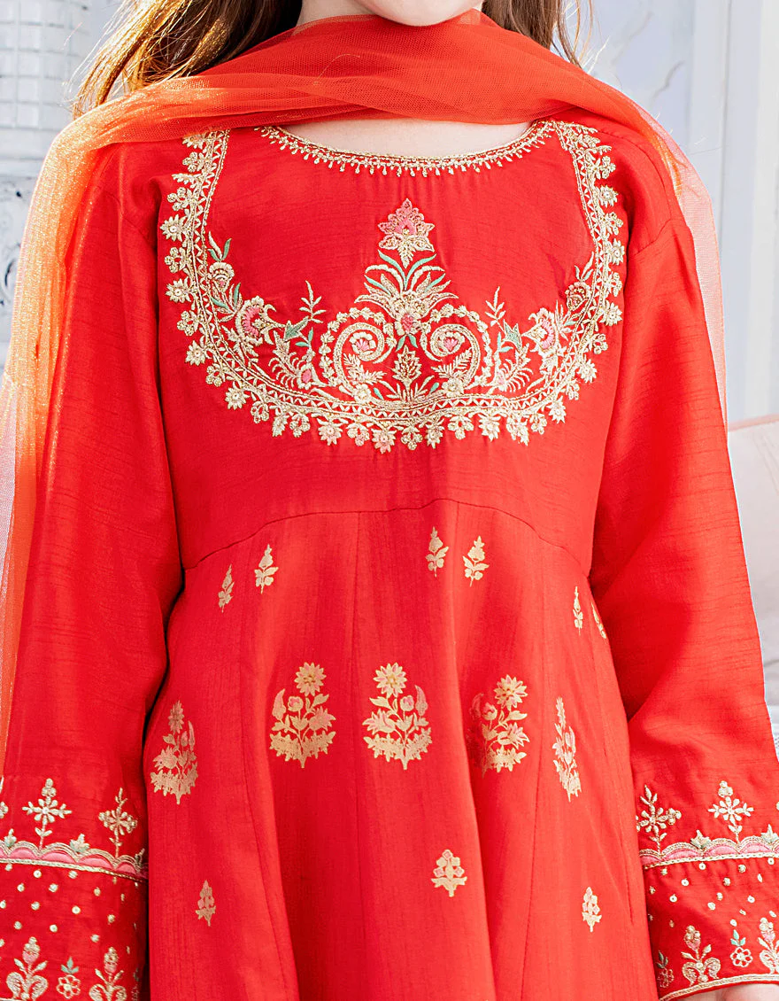 RED RAW SILK 3PC STITCHED | JGK-S-US-22-1913 FB/JH-144(MF-825) - Image 3