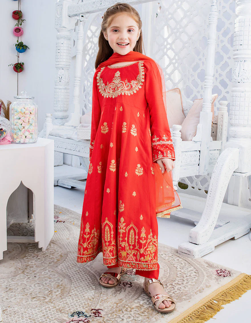 RED RAW SILK 3PC STITCHED | JGK-S-US-22-1913 FB/JH-144(MF-825) - Image 4