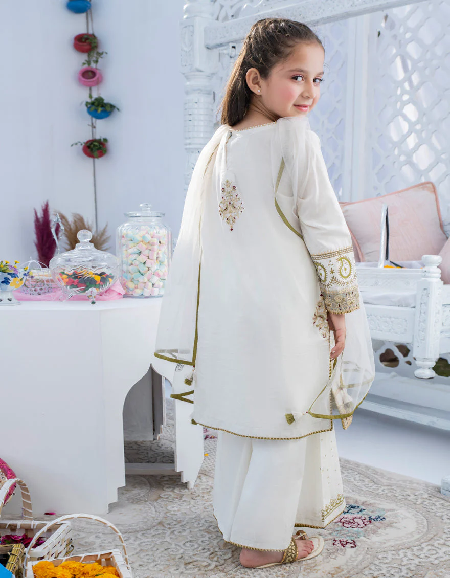OFF WHITE LAWN 3PC STITCHED | JGK-S-US-22-1915 FB/HF-128 - Image 3