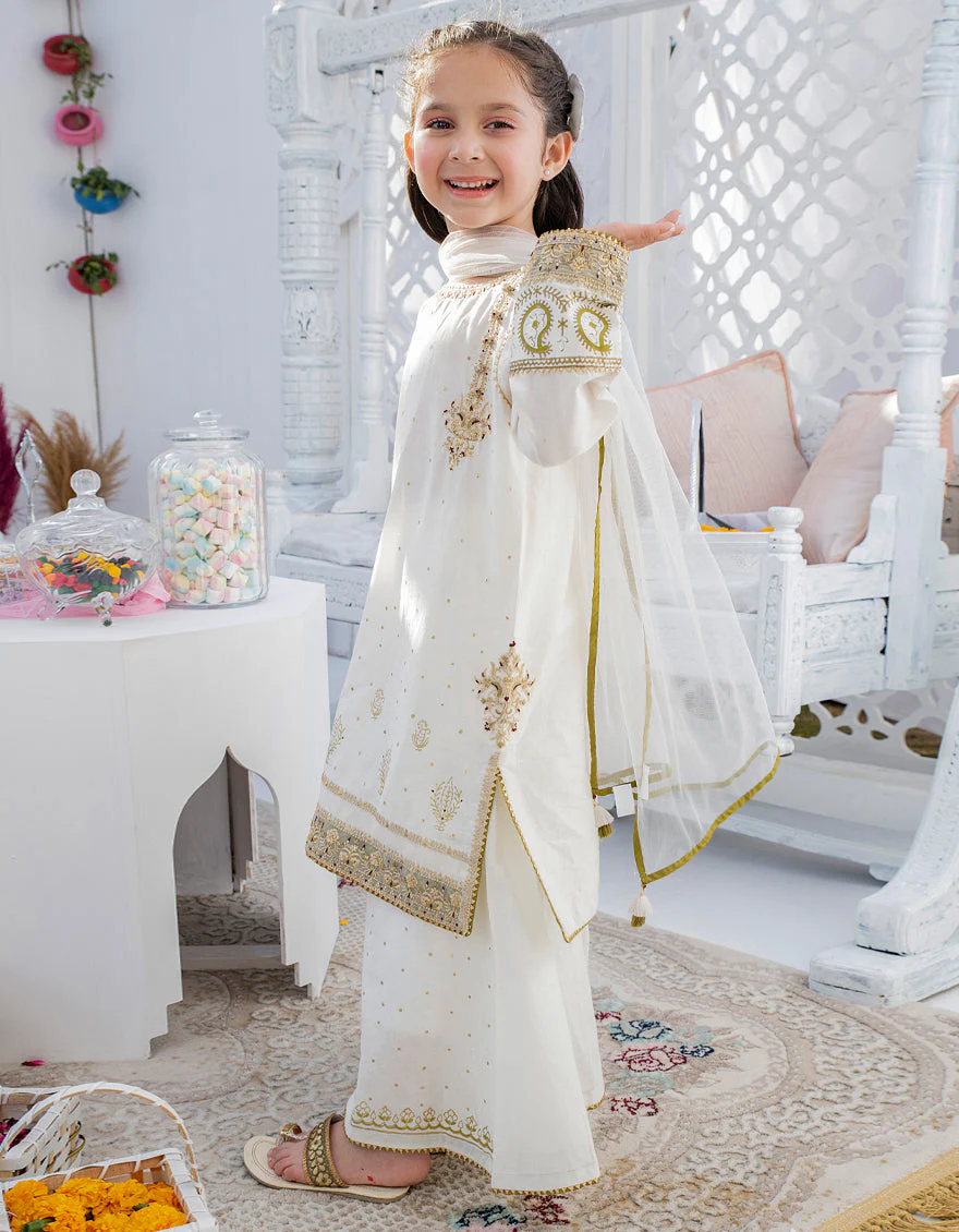 OFF WHITE LAWN 3PC STITCHED | JGK-S-US-22-1915 FB/HF-128 - Image 4