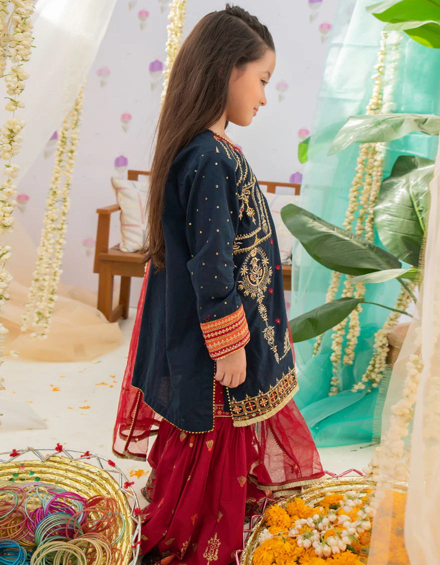 INDIGO LAWN 3PC STITCHED | JGK-S-US-22-1917 FB/JH-163 - Image 2