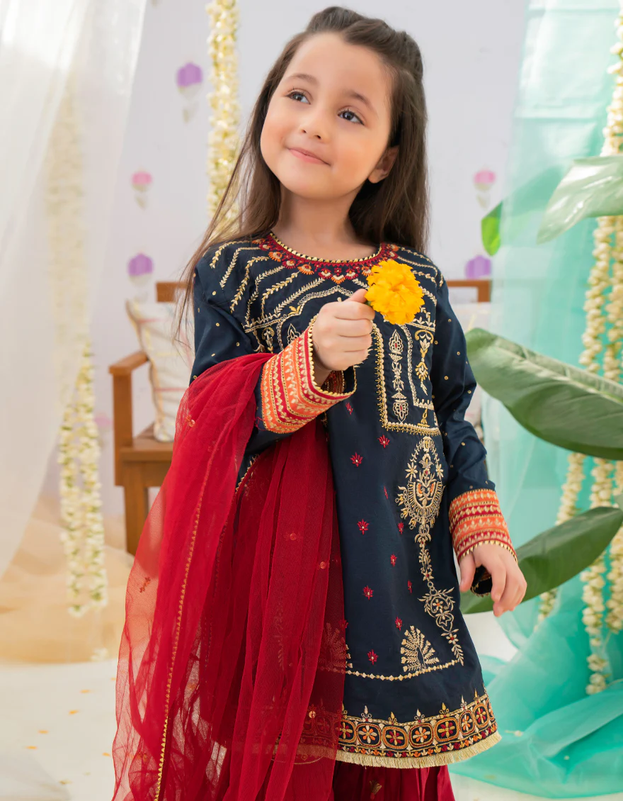 INDIGO LAWN 3PC STITCHED | JGK-S-US-22-1917 FB/JH-163 - Image 3