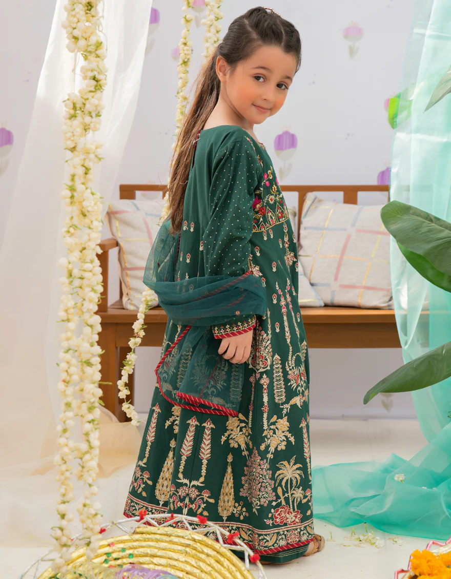 DARK GREEN LAWN 3PC STITCHED | JGK-S-US-22-1919 FB/JH-162 - Image 2