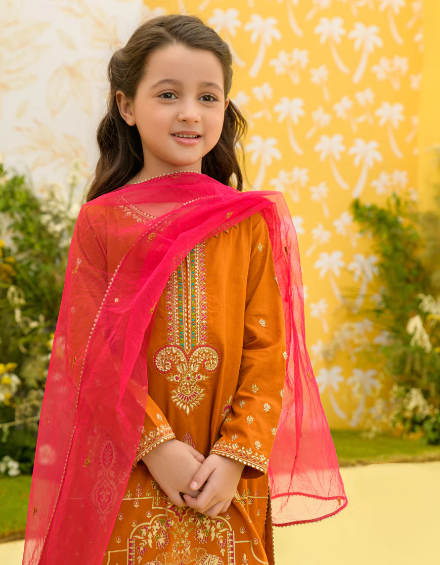 OCHRE LAWN 3PC STITCHED | JGK-S-US-23-1914 FB/JH-221 - Image 3