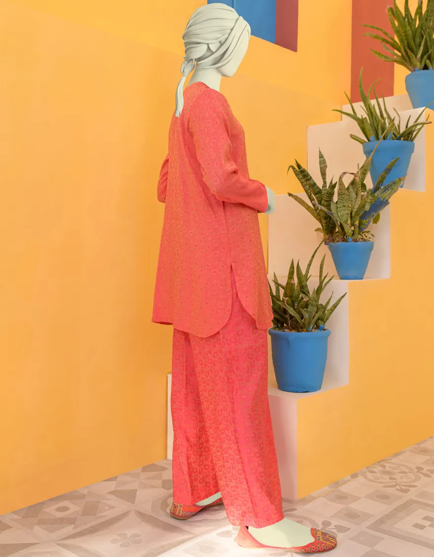 ORANGE JACQUARD 2PC STITCHED | JGK-S-YGTL-408-23 FB - Image 3