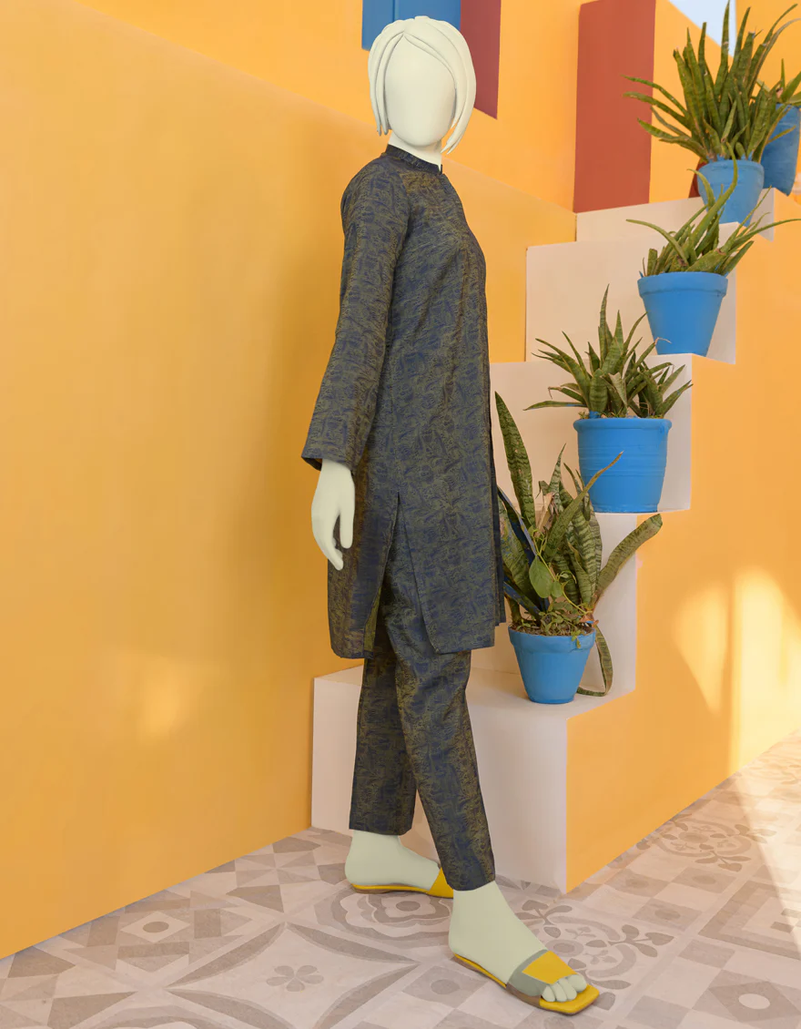 GREEN JACQUARD 2PC STITCHED | JGK-S-YGTL-410-23 FB - Image 4