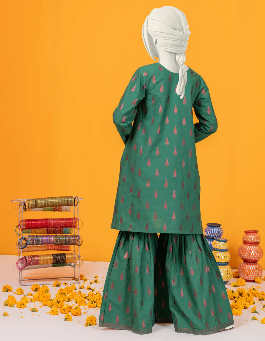 GREEN TEXTURED 2PC STITCHED | JGK-S-YGTL-419-24 FB - Image 2