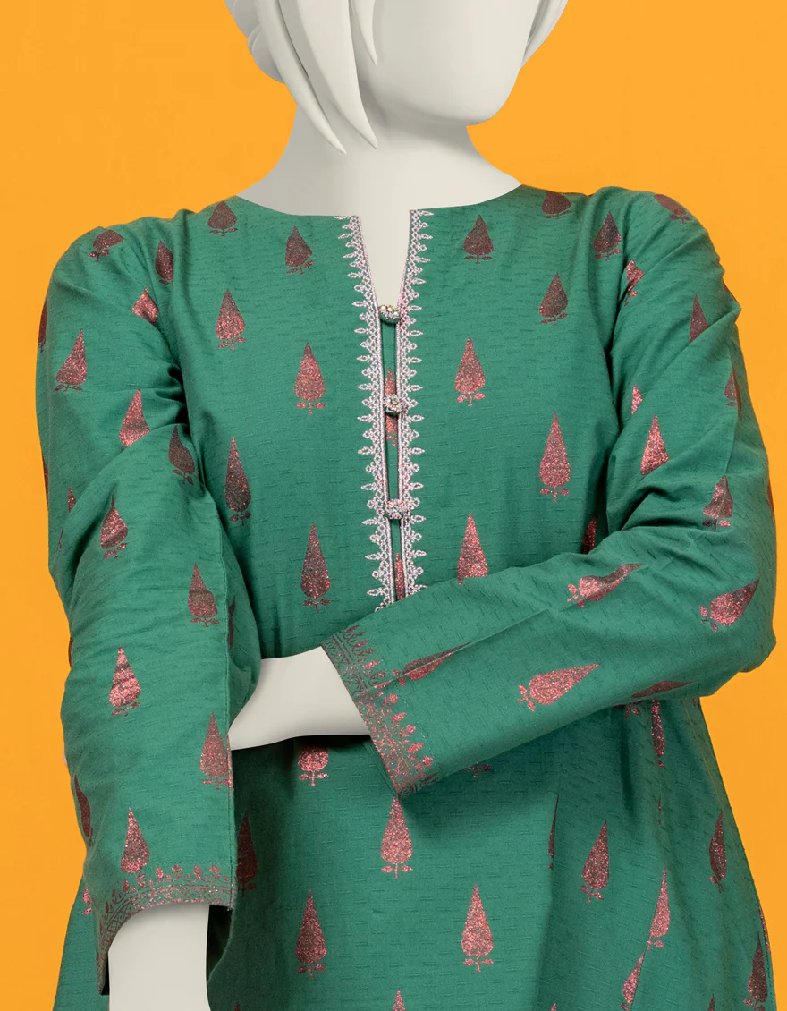 GREEN TEXTURED 2PC STITCHED | JGK-S-YGTL-419-24 FB - Image 3