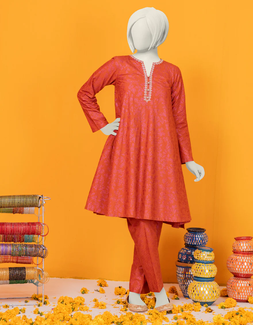 ORANGE TEXTURED 2PC STITCHED | JGK-S-YGTL-421-24 FB - Image 3