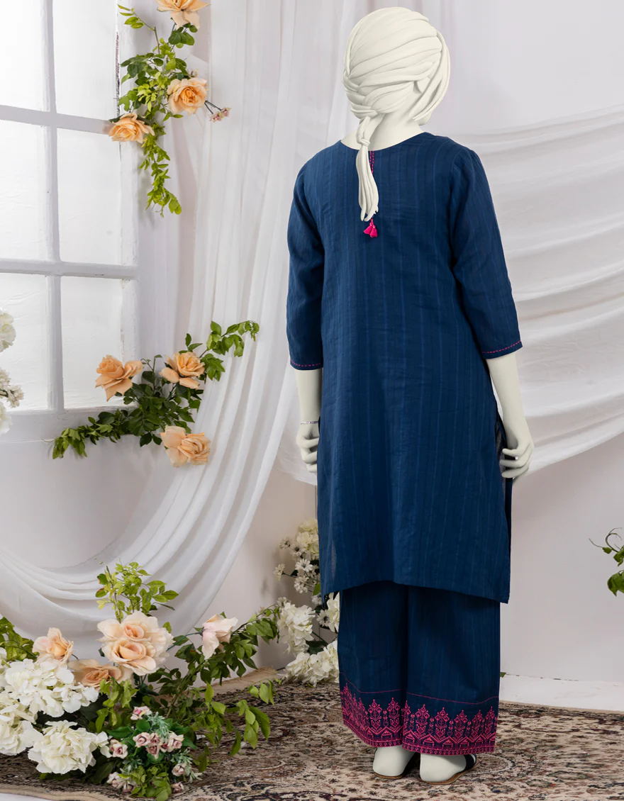 BLUE TEXTURED 2PC STITCHED | JGK-S-YGTL-431-24 FB/DOORIYA-01 - Image 2