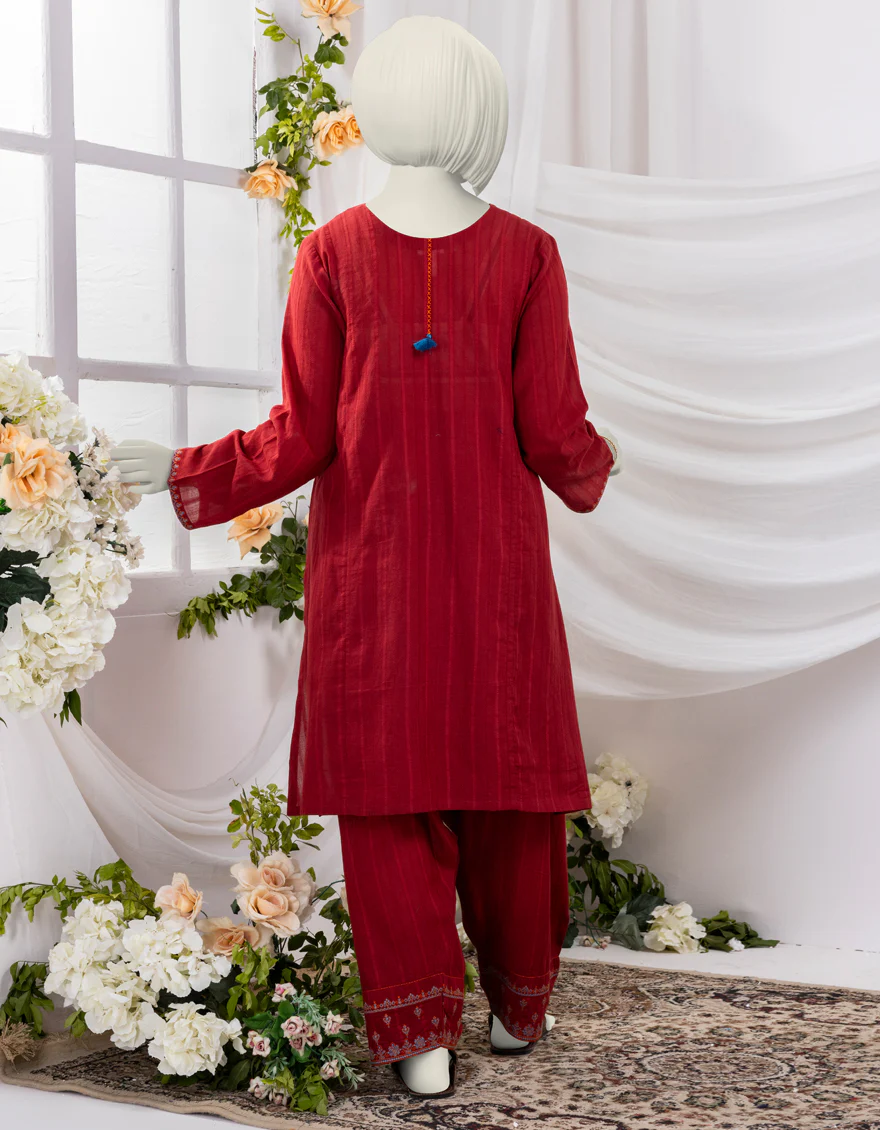 RED TEXTURED 2PC STITCHED | JGK-S-YGTL-432-24 FB/DOORIYA-02 - Image 2