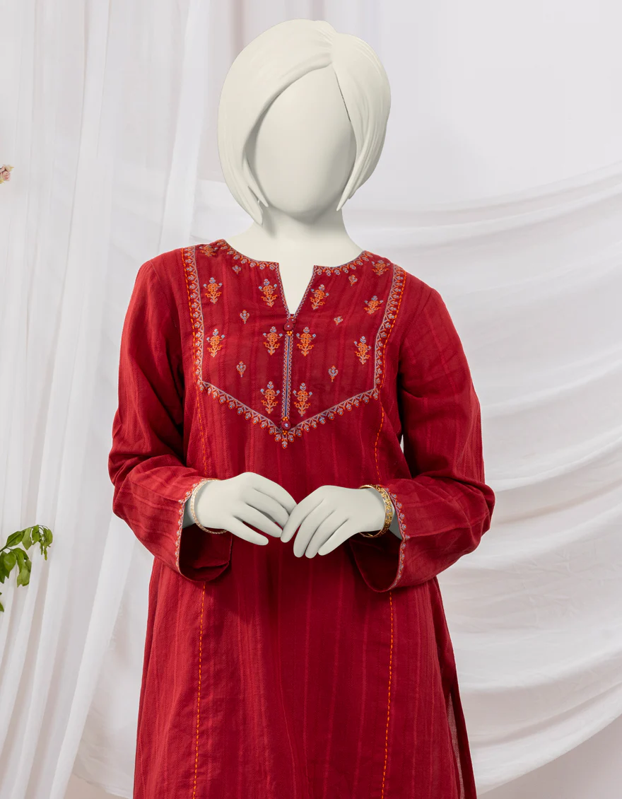 RED TEXTURED 2PC STITCHED | JGK-S-YGTL-432-24 FB/DOORIYA-02 - Image 3
