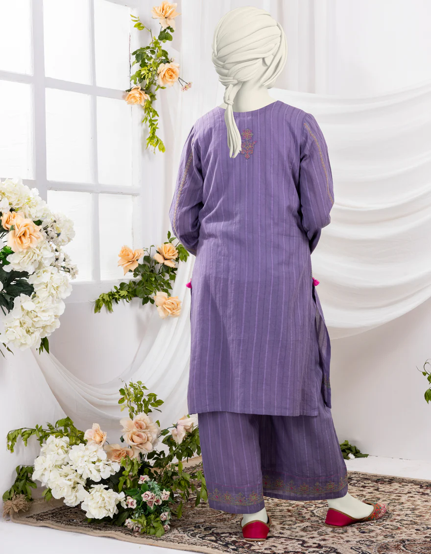 PURPLE TEXTURED 2PC STITCHED | JGK-S-YGTL-433-24 FB/DOORIYA-03 - Image 2