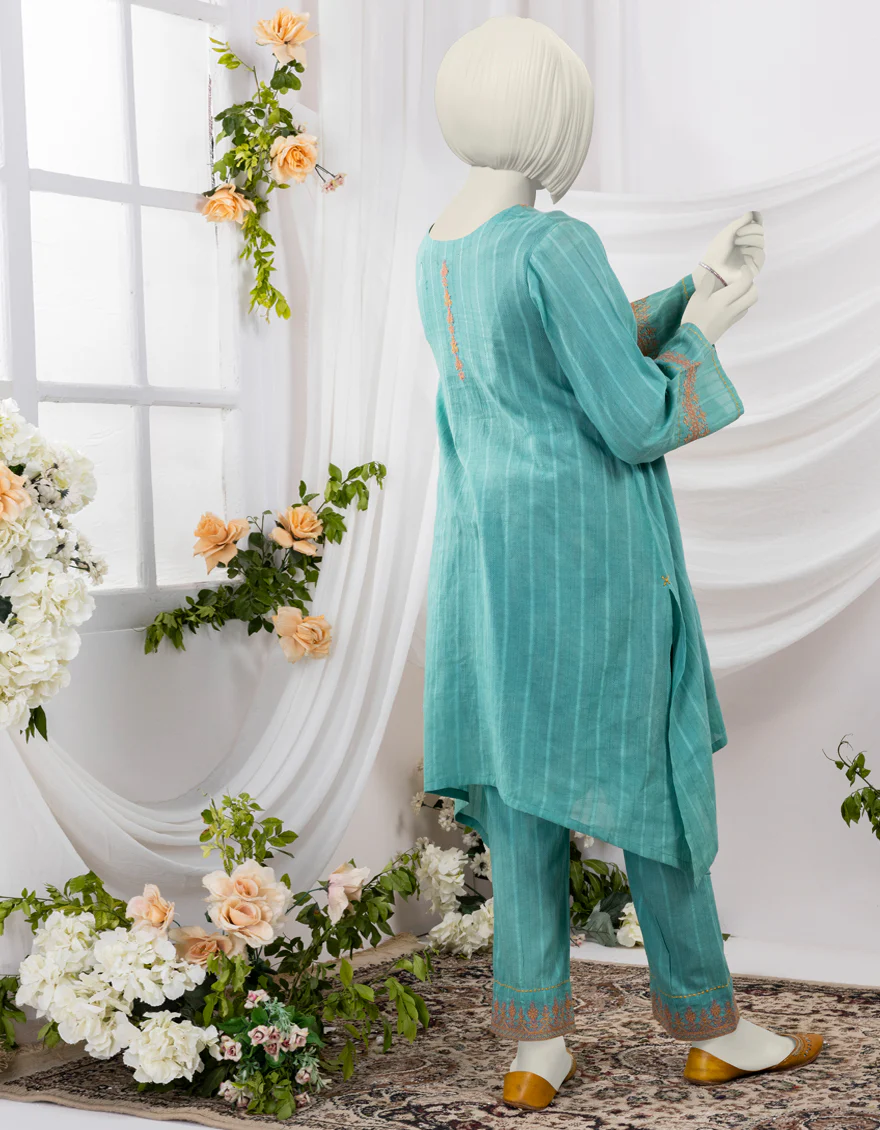 GREEN TEXTURED 2PC STITCHED | JGK-S-YGTL-434-24 FB/DOORIYA-04 - Image 2