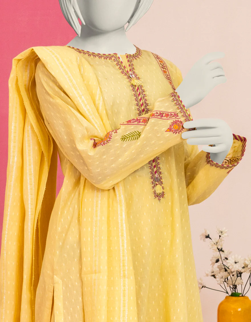 YELLOW DOBBY 3PC STITCHED | JGK-S-YGTL-607-24 FB - Image 3