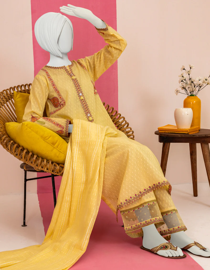 YELLOW DOBBY 3PC STITCHED | JGK-S-YGTL-607-24 FB - Image 4
