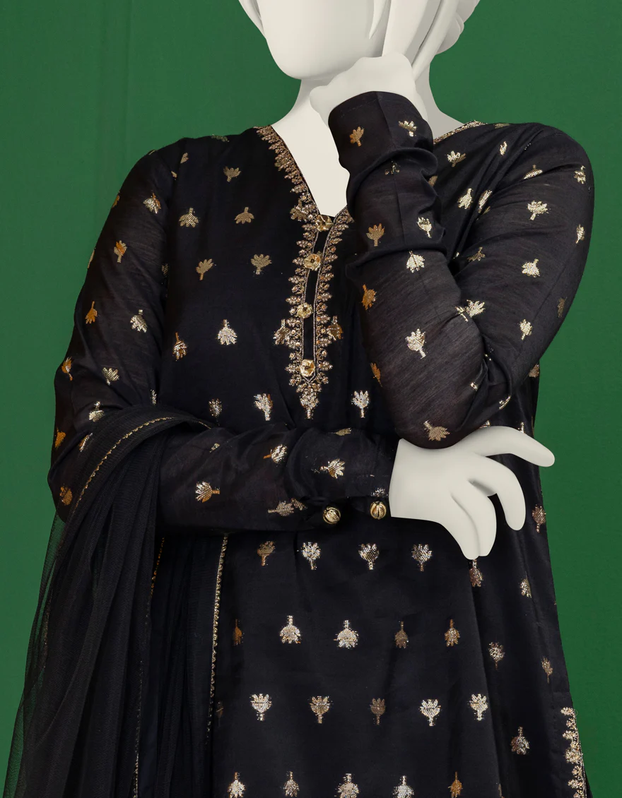 BLACK JACQUARD 3PC STITCHED | JGK-S-YGTL-610-24 FB/RAYA-03 - Image 3