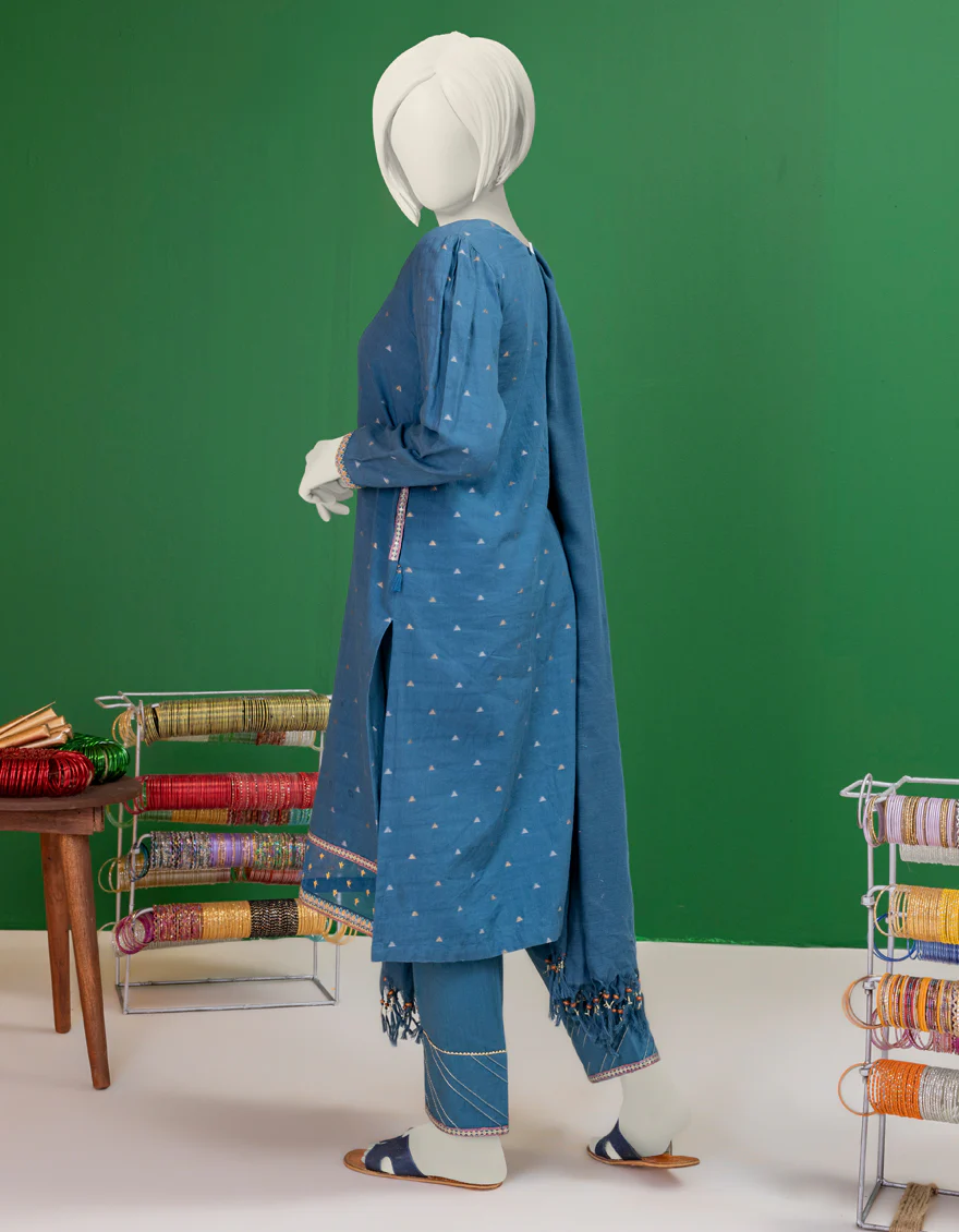 BLUE TEXTURED 3PC STITCHED | JGK-S-YGTL-615-24 FB - Image 2
