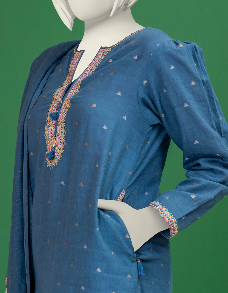 BLUE TEXTURED 3PC STITCHED | JGK-S-YGTL-615-24 FB - Image 3