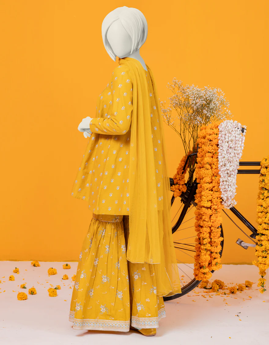 YELLOW LAWN 3PC STITCHED | JGK-S-YGTL-618-24 FB - Image 2