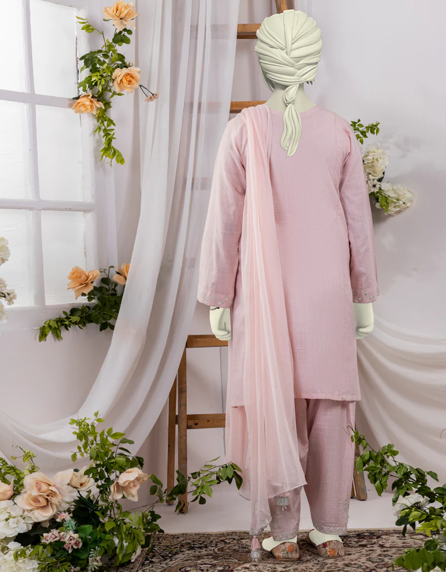 PINK TEXTURED 3PC STITCHED | JGK-S-YGTL-632-24 FB/SHEESHA-KARI-03 - Image 2