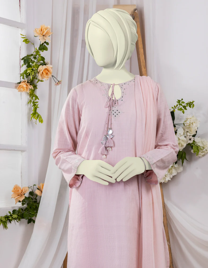 PINK TEXTURED 3PC STITCHED | JGK-S-YGTL-632-24 FB/SHEESHA-KARI-03 - Image 3