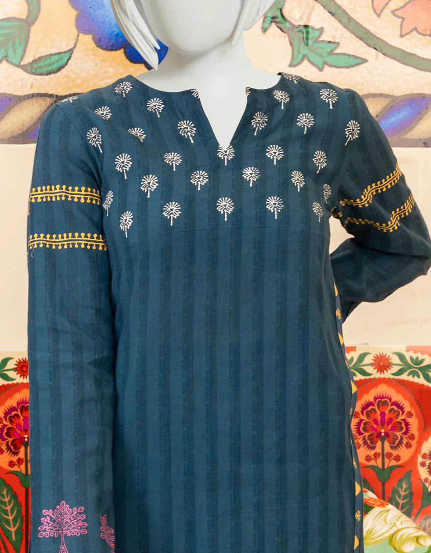 BLUE DOBBY 2PC STITCHED | JGK-S-YGTL-US-415-22 FB/AMARYLLIS - Image 3