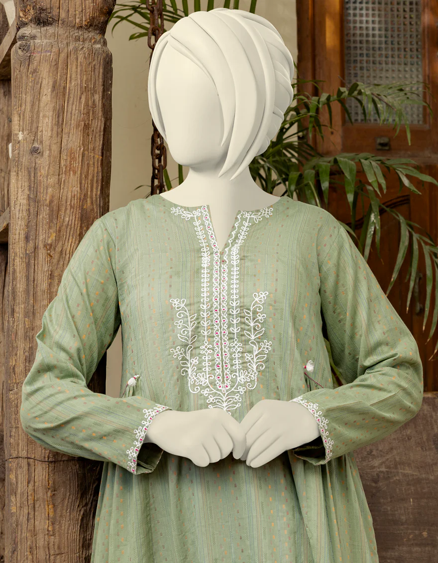 GREEN DORIYA 2PC STITCHED | JGK-S-YGTL-US-432-23 FB/ZEBAISH-3 - Image 2