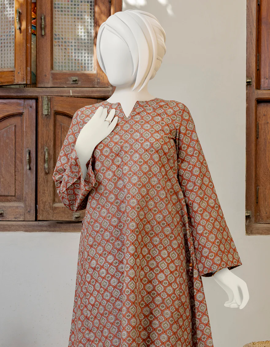 RUST LAWN 2PC STITCHED | JGK-S-YGTL-US-438-23 FB/BATHIK-4 - Image 2
