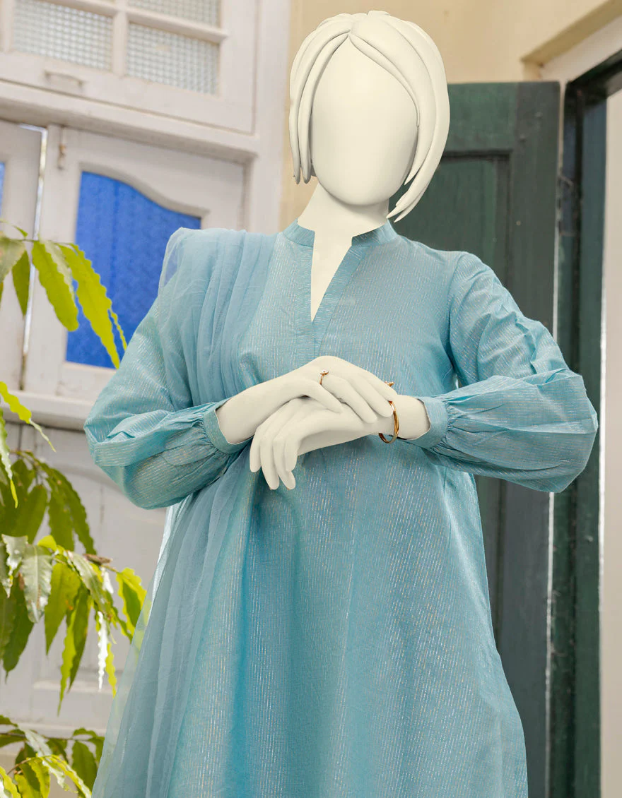 BLUE 3PC STITCHED | JGK-S-YGTL-US-636-23 FB/KORA KAPRA-2 - Image 2