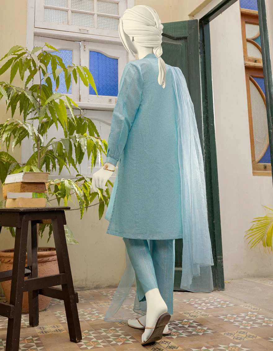 BLUE 3PC STITCHED | JGK-S-YGTL-US-636-23 FB/KORA KAPRA-2 - Image 3