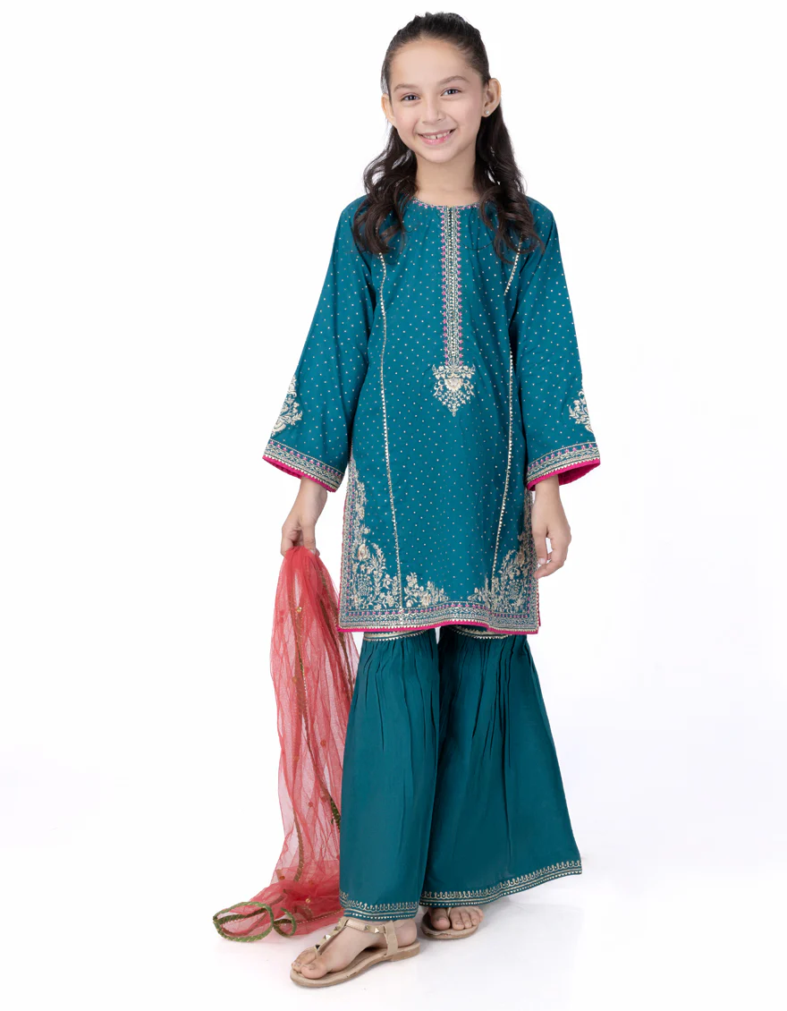 GREEN LAWN SILK 3PC STITCHED | JGK-W-24-1942 FB/SHIREEN-3